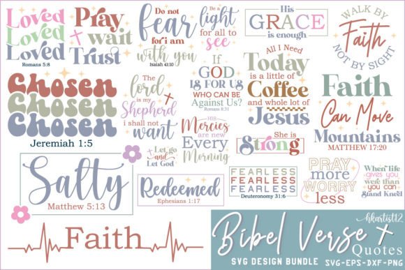 Bible Verse Christian SVG Bundle: Graphics for Crafts
