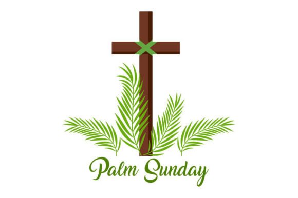 Christian Cross Palm Sunday Vector Graphics for Crafts