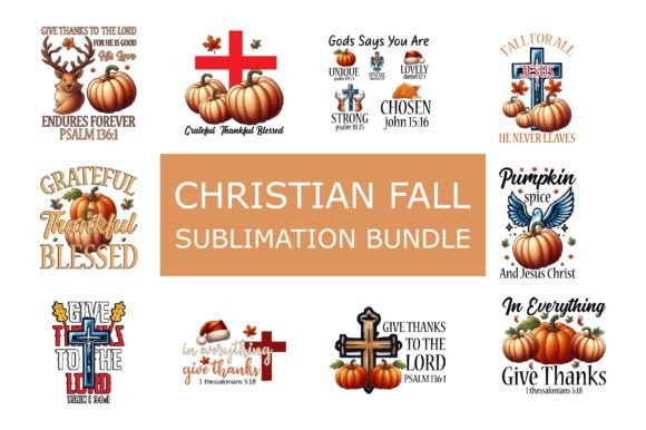 Christian Fall Sublimation Bundle: Graphics for Crafts