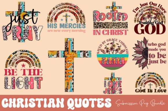Christian Quotes Submission Png Bundle: Graphics for Crafts
