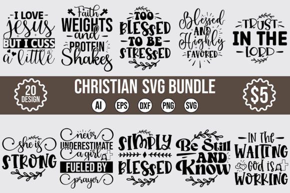 Christian SVG Design Bundle Vol-13 for Crafts & Graphics